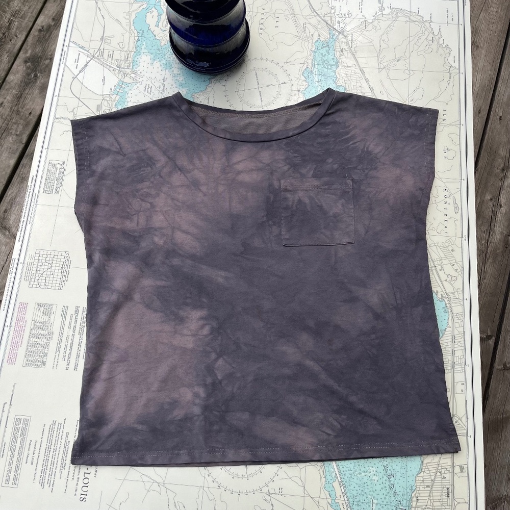 Grey and Brown Washed Boxy Tee